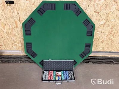 Pokerbordsskiva med pokerset