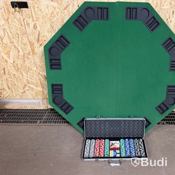Pokerbordsskiva med pokerset