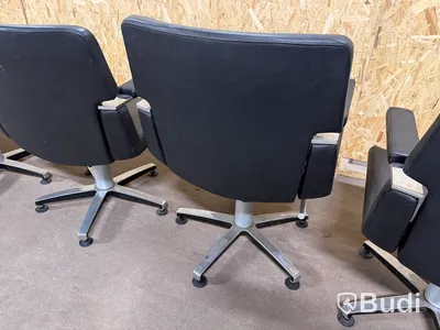 Frisörstolar, 5 st, svart klädsel