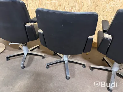 Frisörstolar, 5 st, svart klädsel