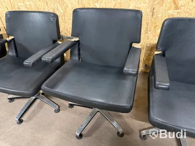 Frisörstolar, 5 st, svart klädsel