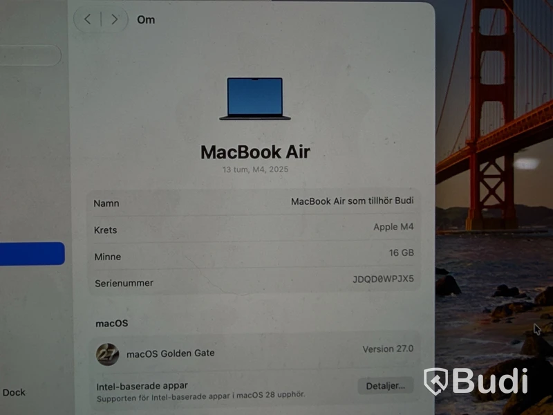 Apple MacBook Air, M4, 16 GB RAM, 256 GB