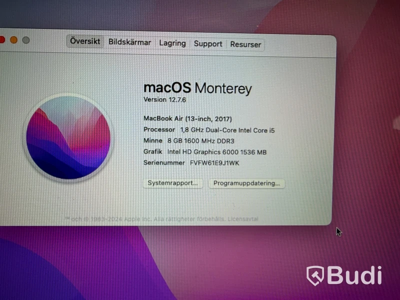 MacBook Air 13-inch, 2017, i5, 8 GB