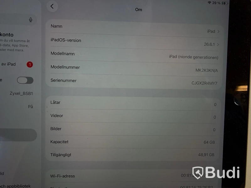 Kassautrustning, iPad, kortterminal och skrivare