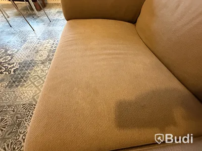Två 2-sitssoffor, beige tyg