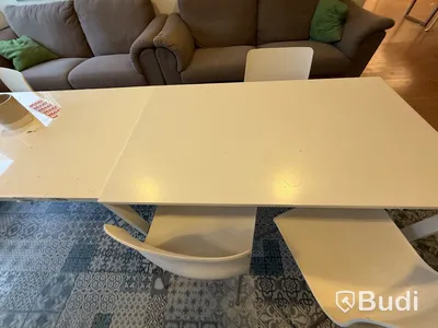 Dining set with white table and 3 chairs