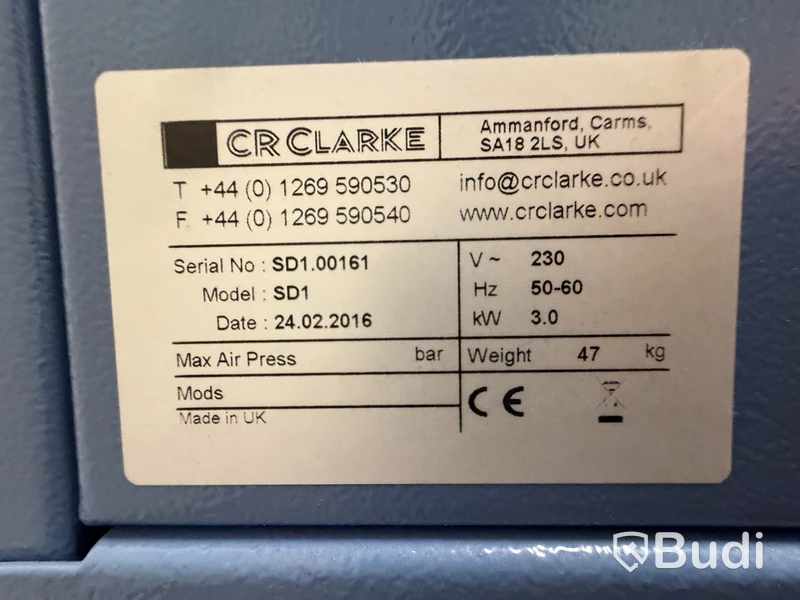CR Clarke, Varmluftsugn 200FD, 3 kW och Vaccuum det transfer unit EP1, SD1.
