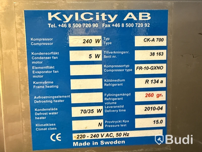 KylCity refrigerator and freezer cabinets, stainless steel