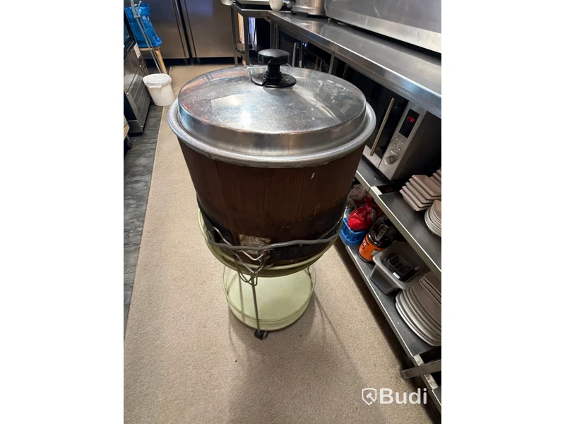 Everhot food warmer, wood and metal