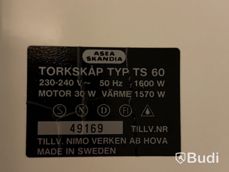 Torkskåp Cylinda TS 60