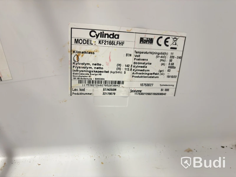 Fridge-freezer Cylinda KF2166LFHE, white