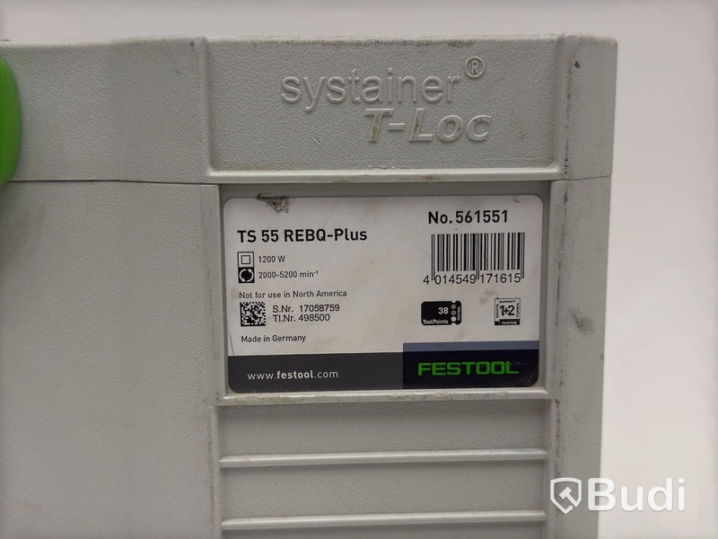 Festool TS 55 REBQ Plunge Saw incl. guide rail and storage bag