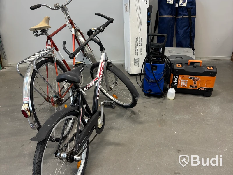 Mixed lot with bicycles, pressure washer, cordless power tool, etc.