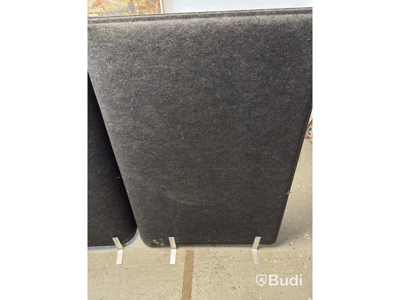 Freestanding screens, 2 pcs, grey felt fabric
