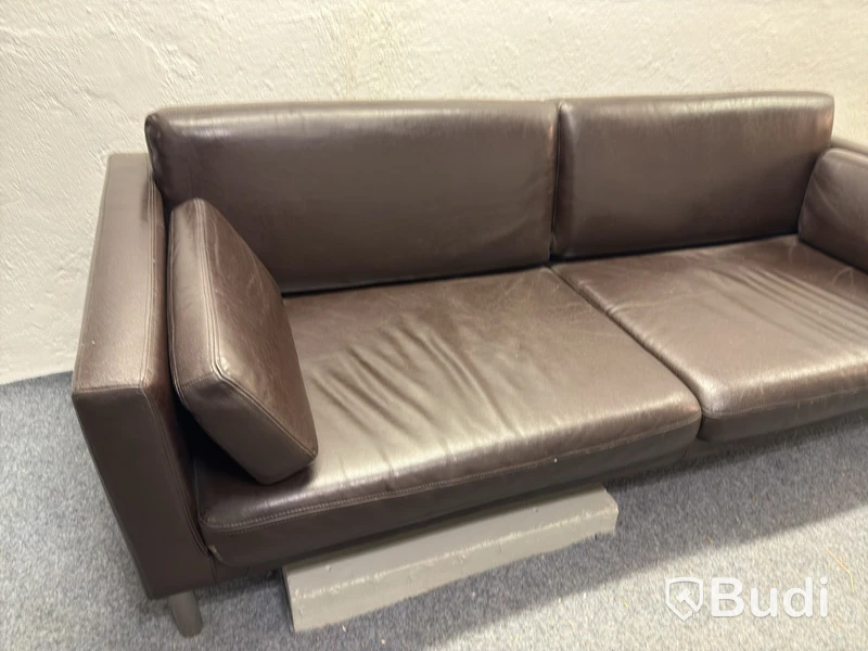 Three-seater sofa, dark brown leather