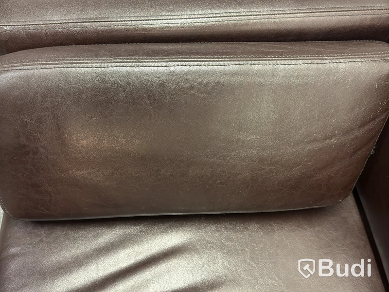 Three-seater sofa, dark brown leather