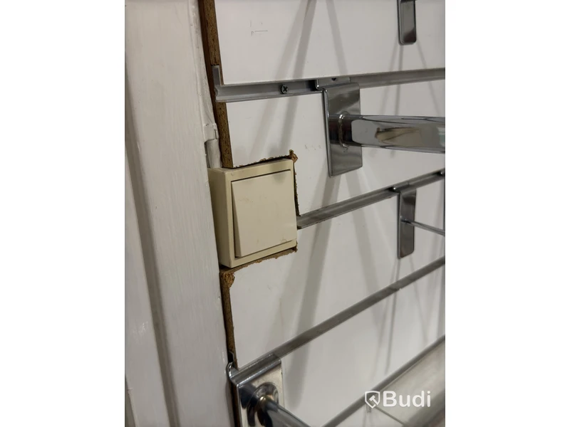 Lot of slatwall panels with assorted accessories