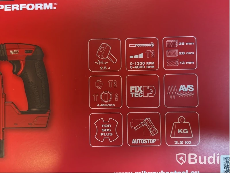 BORRHAMMARE MILWAUKEE M18 FHX, 2,5 J, SDS-PLUS