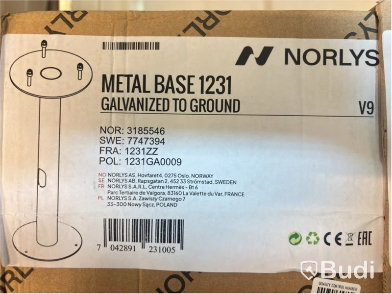 2 ST. MARKFÄSTEN NORLYS METAL BASE 1231, FÖR NEDGRÄVNING
