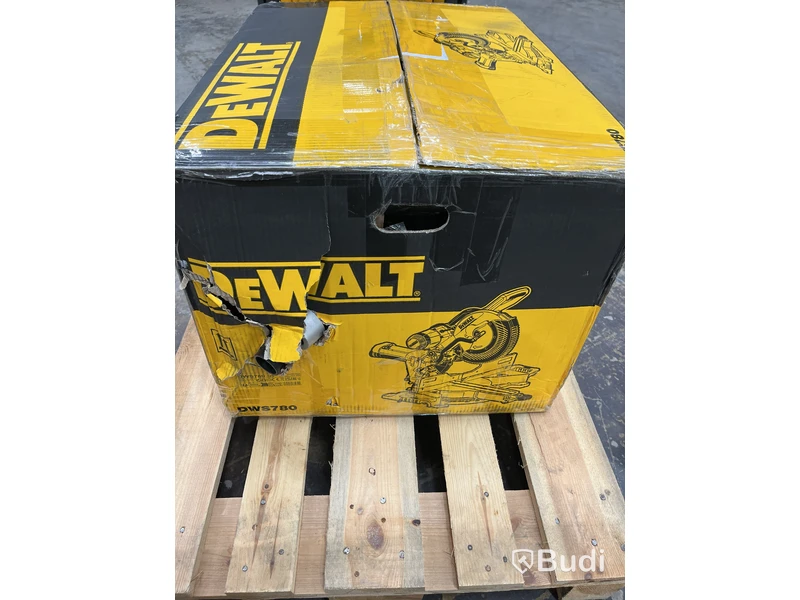 (NEW) DEWALT DWS780 SLIDING MITRE SAW, 305 MM. XPS. 1675W. 230V NOTE: DAMAGED BOX!