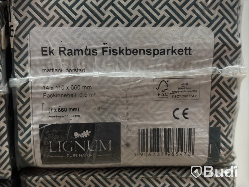 FISKBENSPARKETT LIGNUM RAMUS EK MATTLACK, 0,5M²/PKT