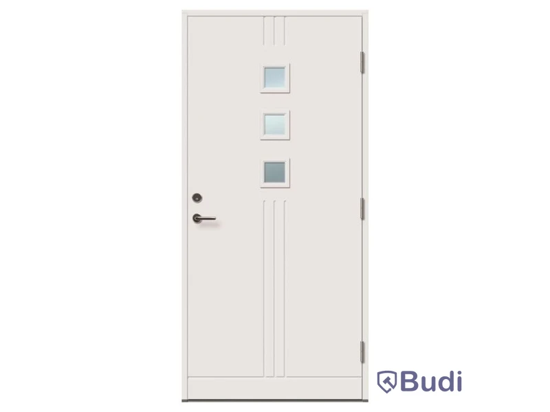 (NEW) SOLID ELEMENTS VISBY EXTERIOR DOOR 10X21 RIGHT-HANDED WHITE
