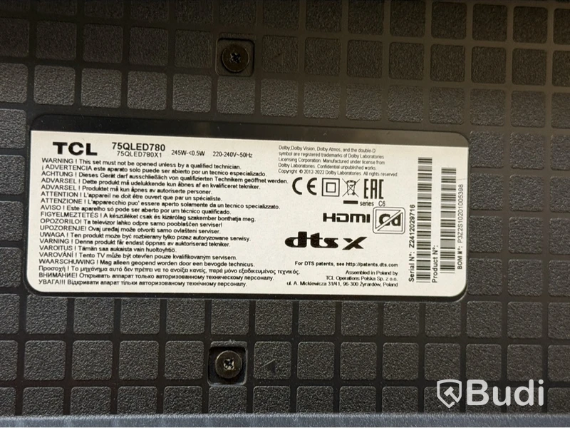 TV TCL 75QLED780, 75 tum inkl. stativ