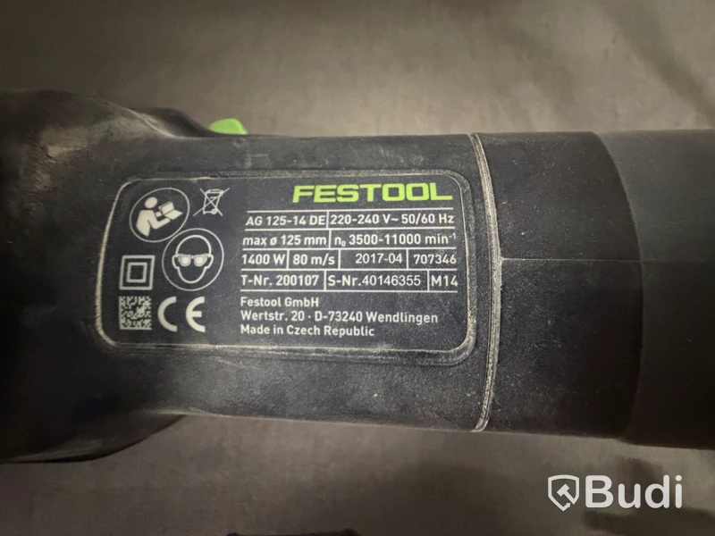 Vinkelslip Festool AG 125-14 DE, 1400 W