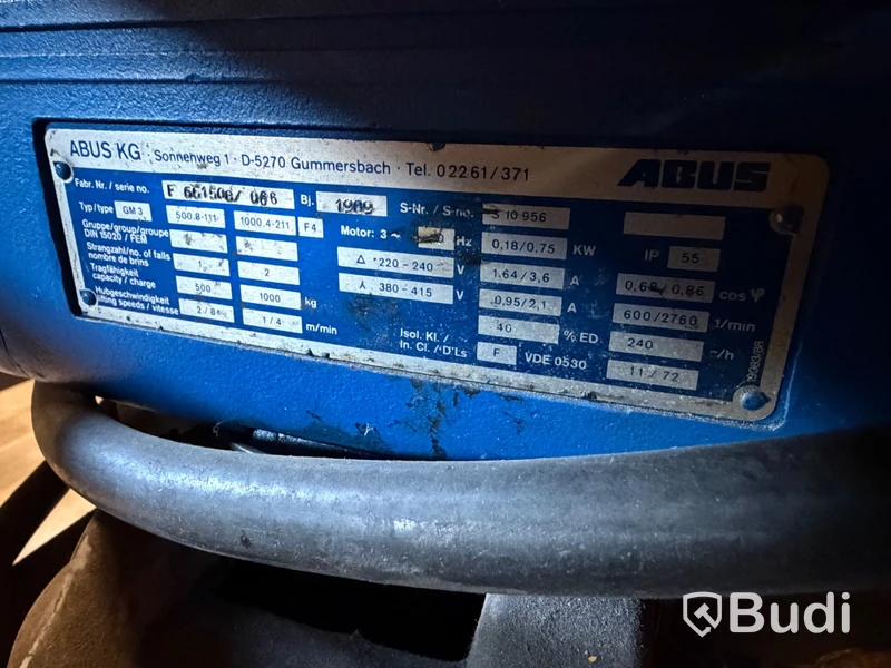 Overhead crane, ABUS 1000 kg (disassembled)