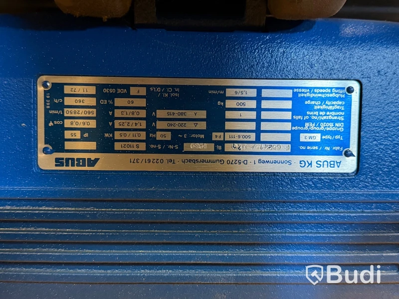 Overhead travelling crane, ABUS 500 kg (dismantled)