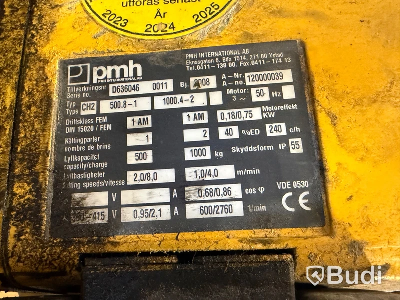 PMH 500 kg overhead crane (dismantled)
