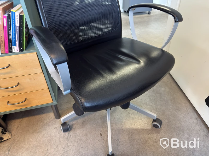 Height-adjustable desk incl. office chair and drawer unit