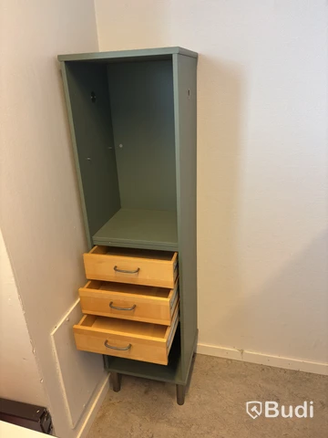 3 st. Förvaringsskåp med hyllor och lådor