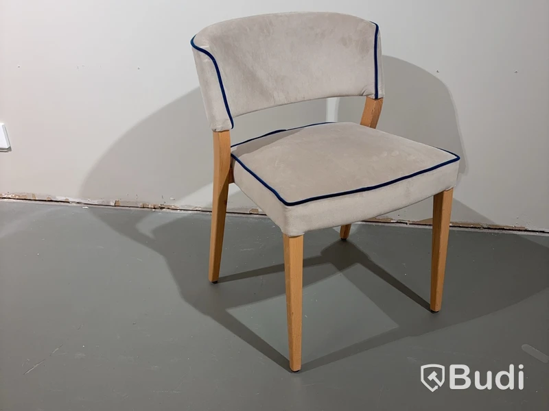 12 chairs in beige fabric and wood