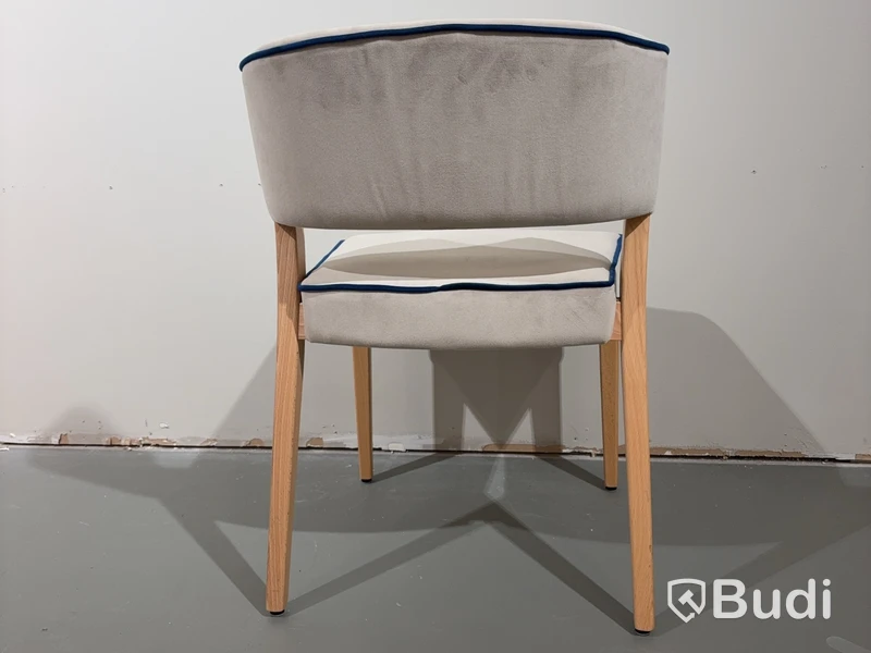 12 chairs in beige fabric and wood