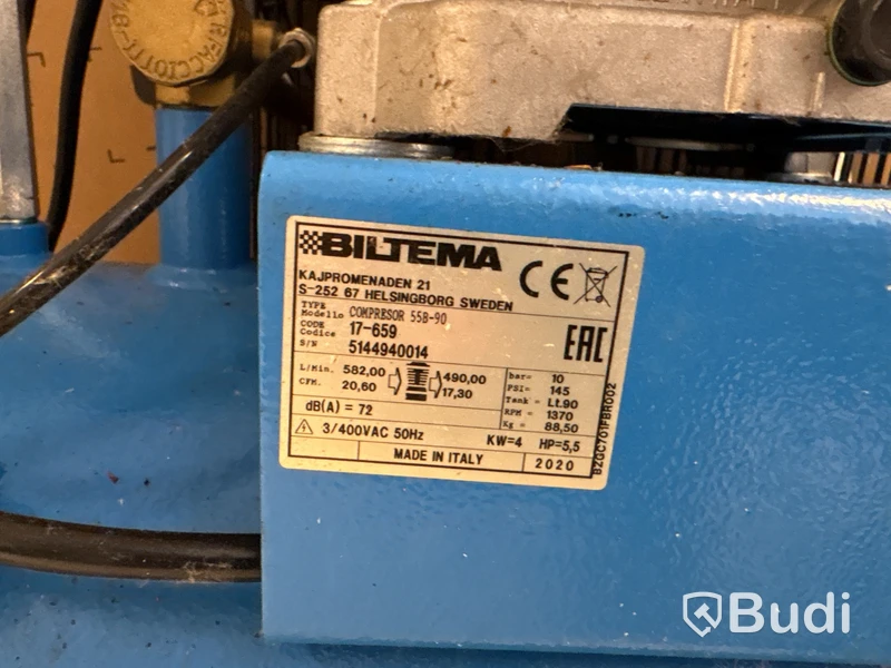 Biltema compressor, 90 L, 10 bar