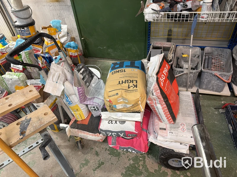 Parti byggmaterial och handverktyg