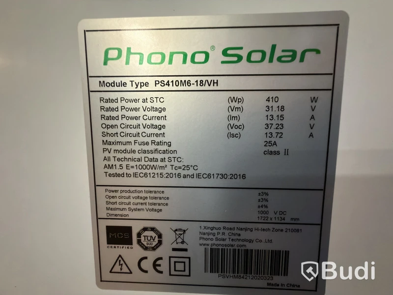 Solpaneler Phono Solar, 12 st, 410 W