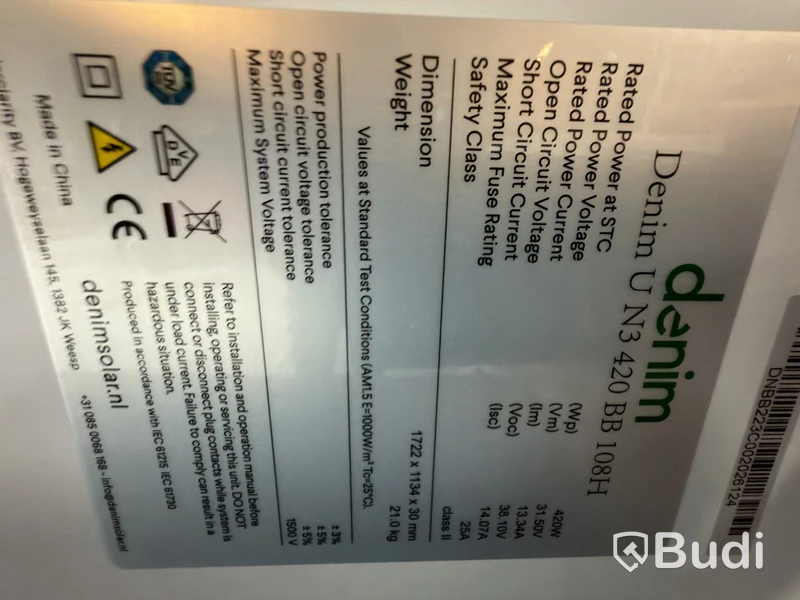 13 Denim U N3 420 BB 108H solar panels, 420 W