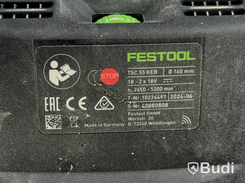 Festool TSC 55 KEB plunge saw incl. guide rail and storage case