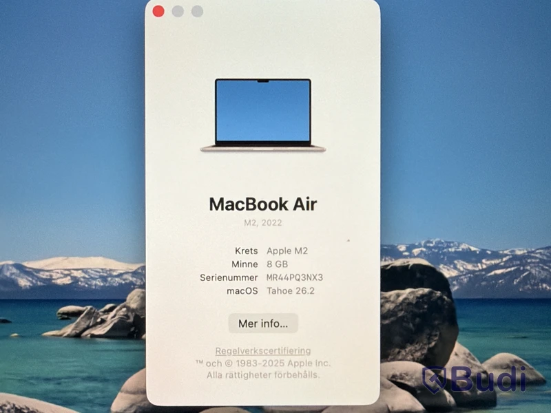 Apple MacBook Air M2 (2022), 8 GB RAM, 256 GB SSD
