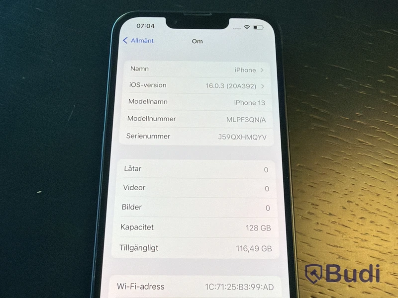 iPhone 13, 128 GB, blå