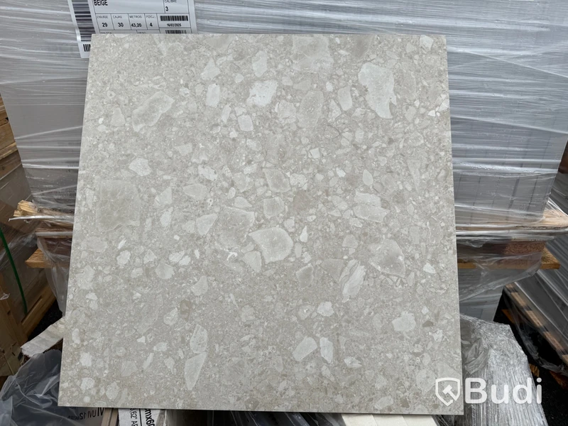 Terazzo Porcelain Stoneware Urbex Beige, 60 x 60 cm