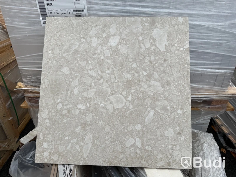 Terazzo Porcelain Stoneware Urbex Beige, 60 x 60 cm