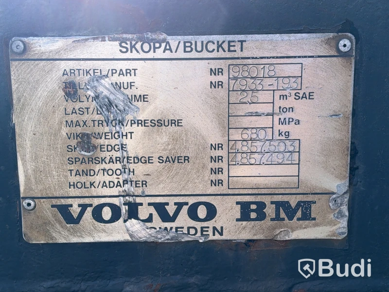 Lastarskopa Volvo BM, 2,5 m³