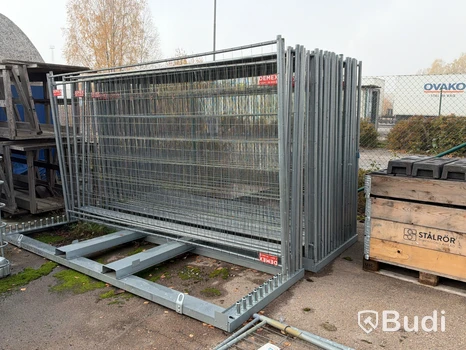 Byggstängsel Demex med stängselfötter