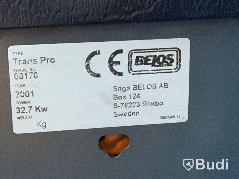 Redskapsbärare Belos Trans Pro 54 | 2001 - defekt drivning