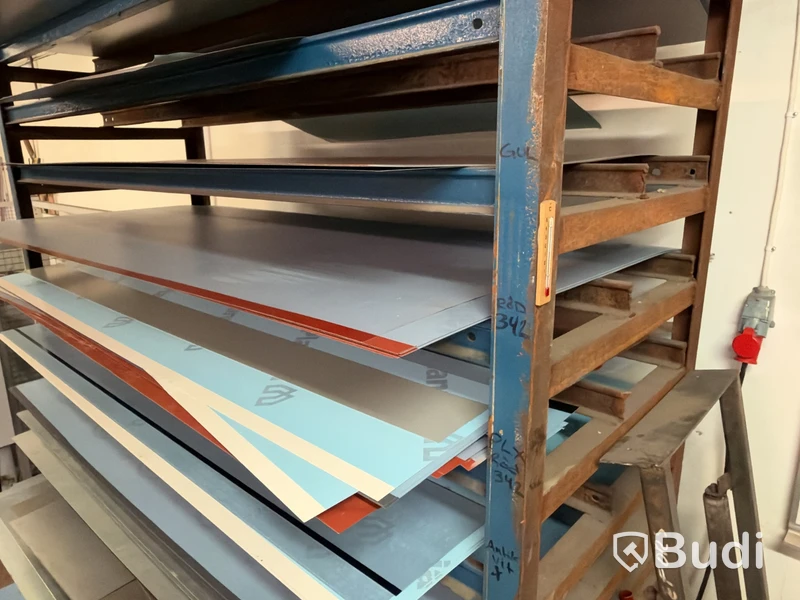 Lot of sheet metal with storage rack