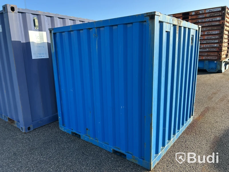 Storage container with shelves and lighting