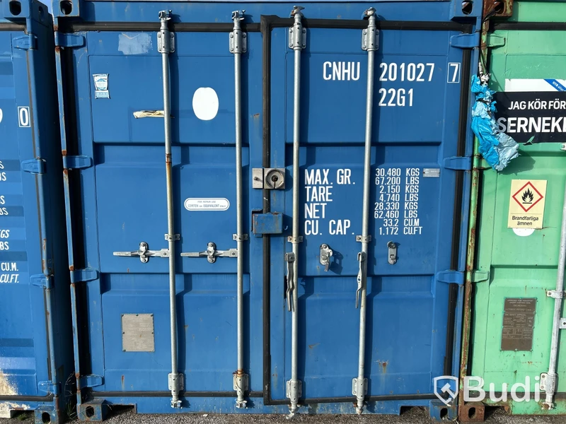 Förrådscontainer 20 fot, dubbeldörrar
